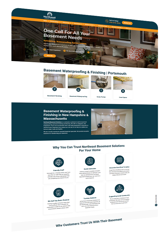 Northeast Basement Solutions website preview